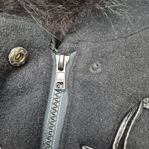 Pendleton Merino Wool Blend Hooded Fox Fur Trim Toggle Coat Parka Women's 16 - Picture 8 of 14